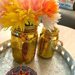 Gold mason jars